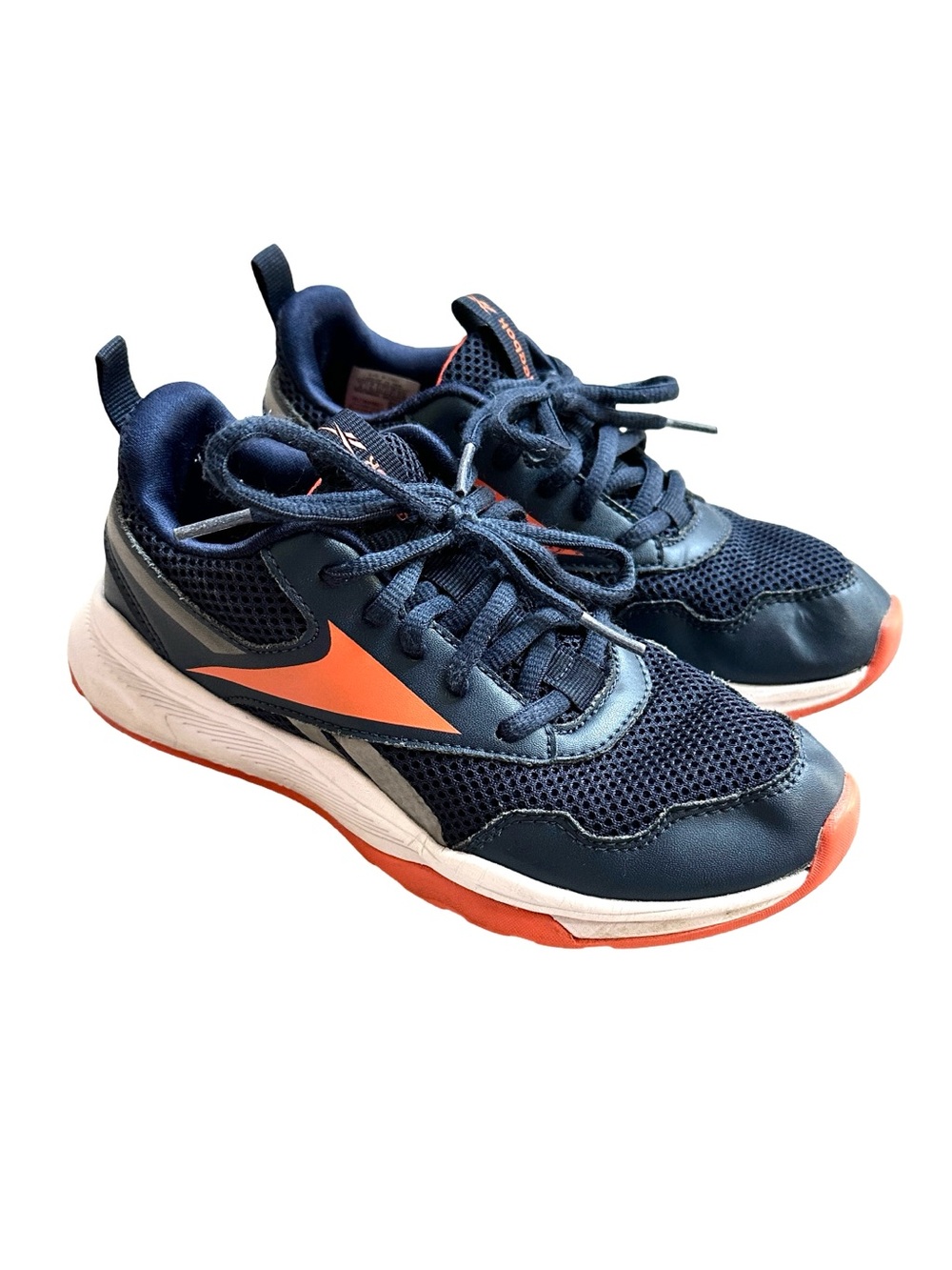 Reebok XT Sprinter 2.0 Kids Sneakers Navy Orange Running Shoes Size 2 Box